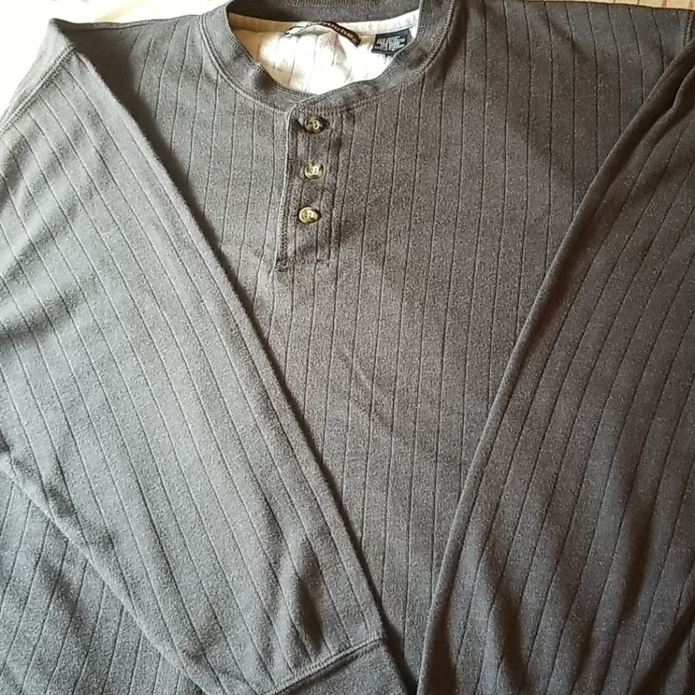 Mens long sleeve large ribbed top